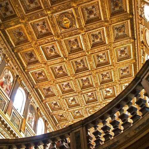 Inside of the Basilica of St Mary Major in Rome